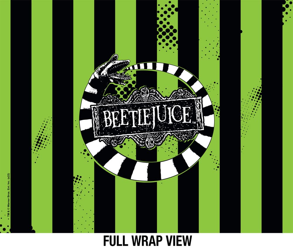Beetlejuice Official Beetle Worm 24 Oz Insulated Canteen Water Bottle, Leak Resistant, Vacuum Insulated Stainless Steel With Loo