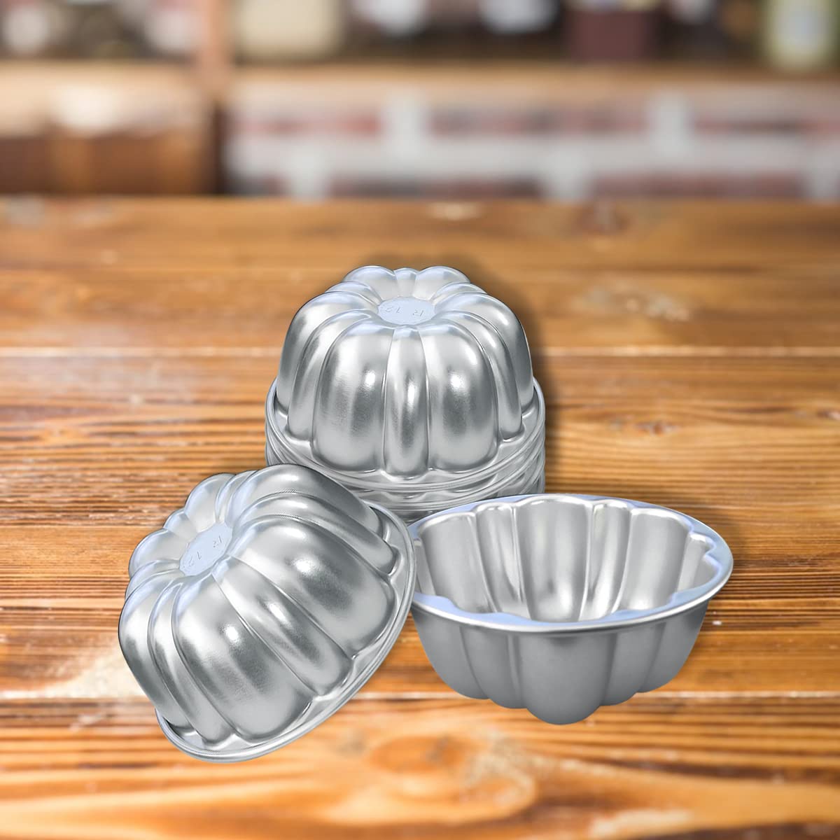Weilan Egg Tart Molds Flower Shape Pudding Pan Cupcake Muffin Cups Aluminum Alloy Cake Tartlets Nonstick For Steaming And Baking
