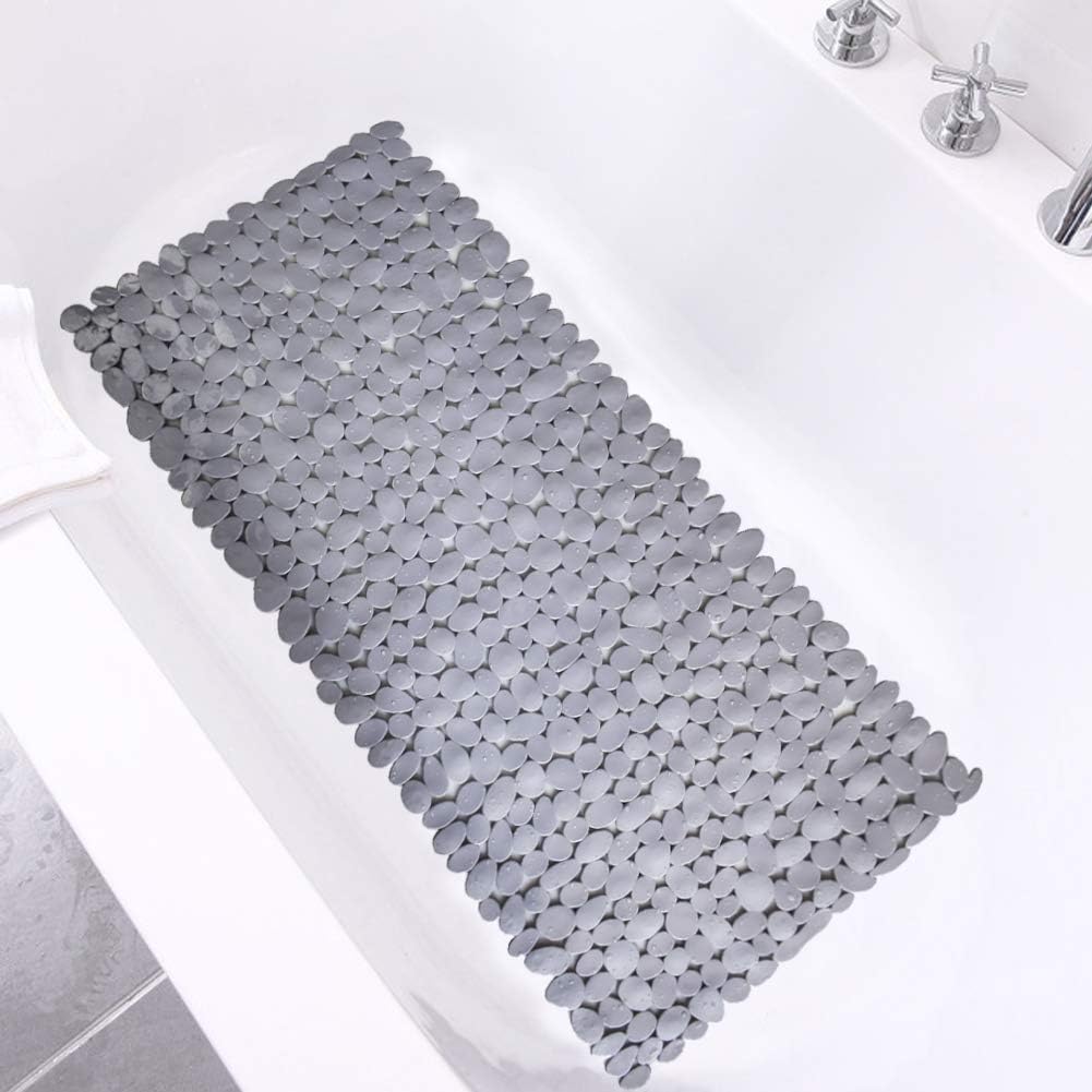 Bathtub Mat Non Slip 2 Pack, 35 X 16 Inches Pebble Shower Mat With Suction Cups And Drain Holes, Bath Mat For Shower,Bathroom Tu