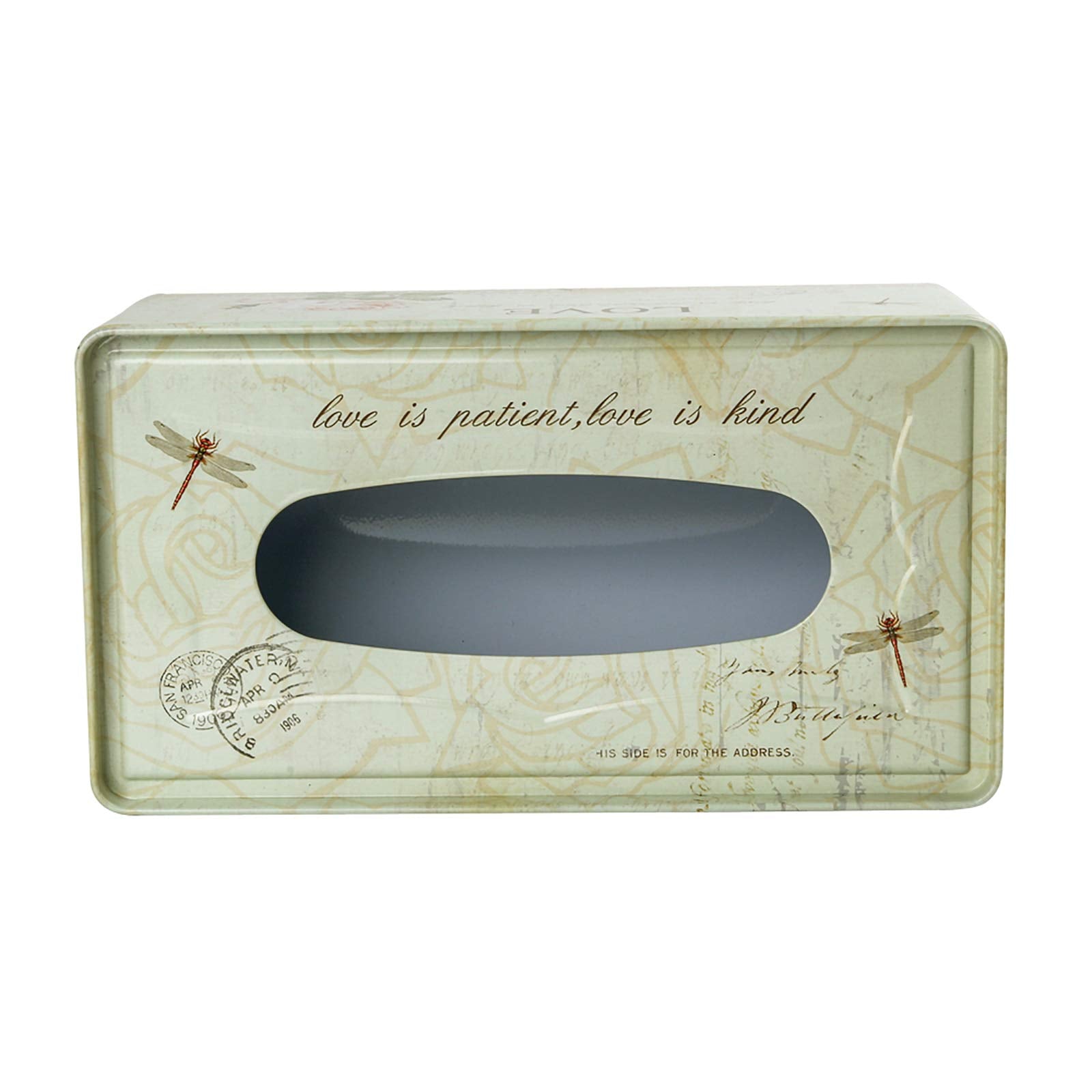 Philpety Decorative Metal Tissue Holder Country Rural Rectangular Tissue Box Cover - Bathroom, Kitchen, Office Room