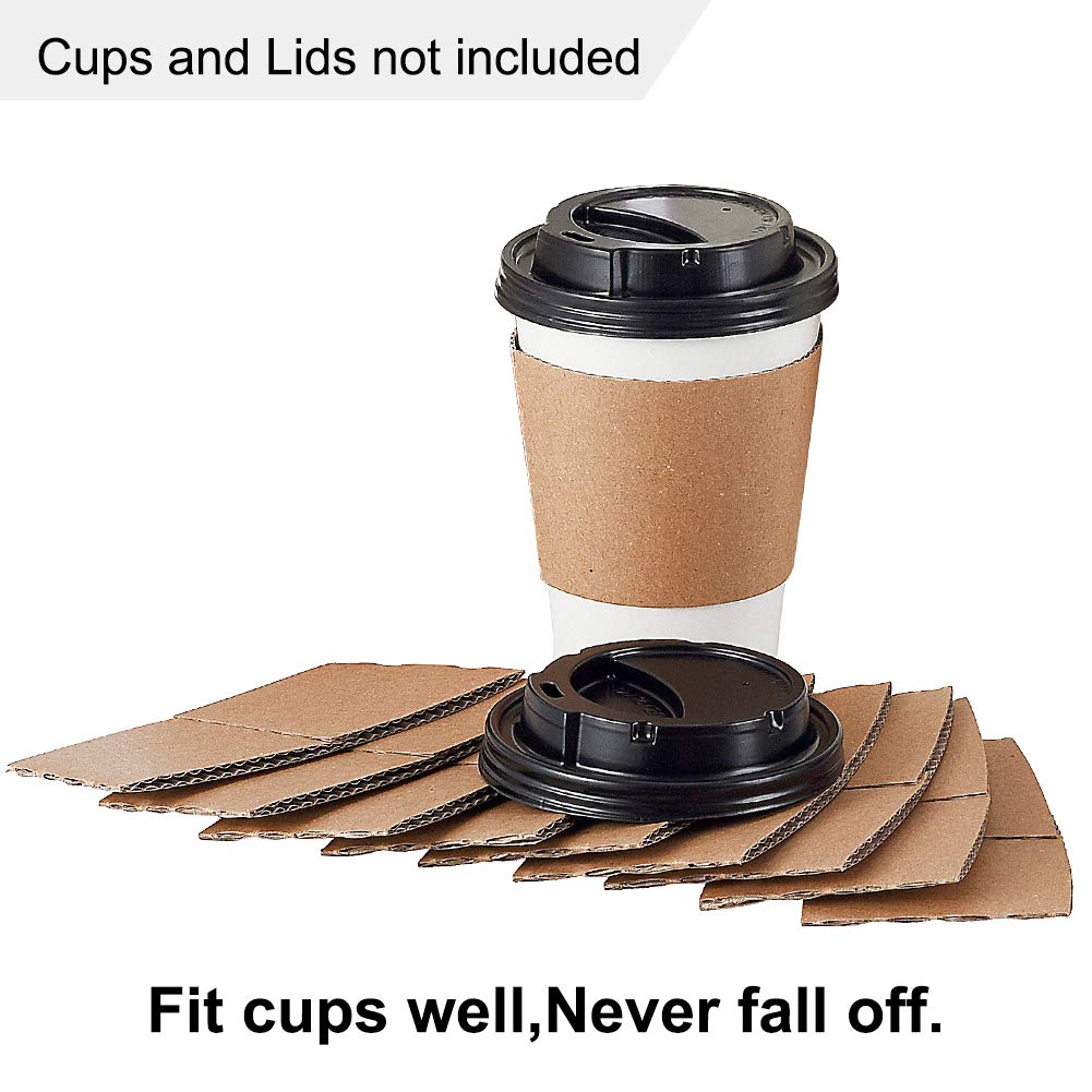 SPRINGPACK Coffee Sleeves - 500 count Disposable Corrugated Hot Cup Sleeves Jackets Holder - Kraft Paper Sleeves Protective Heat Insulation Drinks Insulated Fits 12 16 20 22 24 oz Coffee Cups