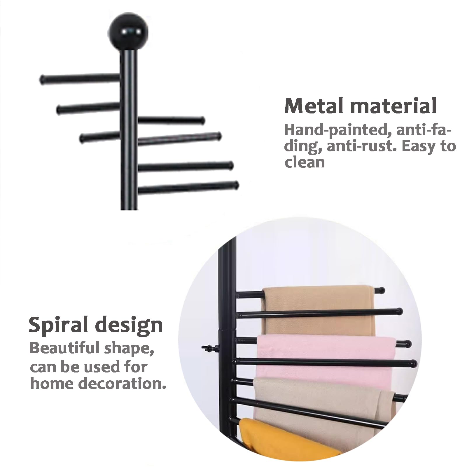 Ximsphy Freestanding Scarf Display Rack, Metal Scarf Racks, Spiral Scarf Holder, Hijab Stand For Clothing Store Commercial Home,