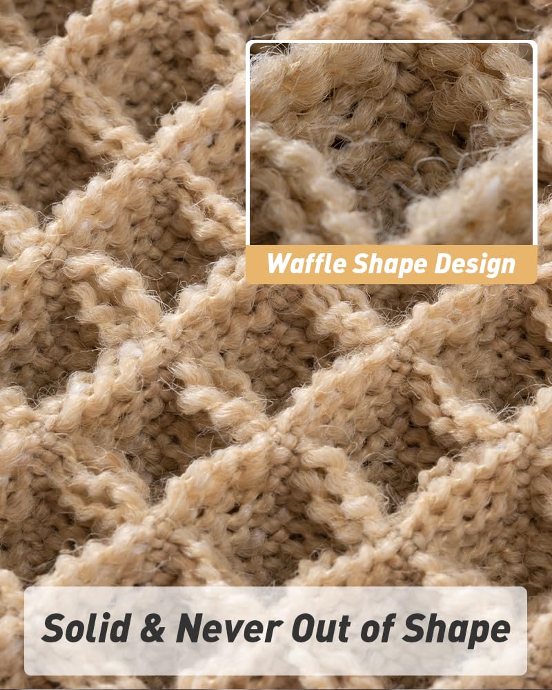 AMOAMI Upgraded Waffle Runner Rug, Super Absorbent Non Slip Bath Mats for Bathroom Floor, Machine Washable Bathroom Boho Runner