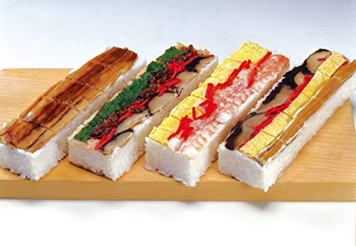 JapanBargain Oshizushi Press Set of 2 - Large Plastic Sushi Mold - White