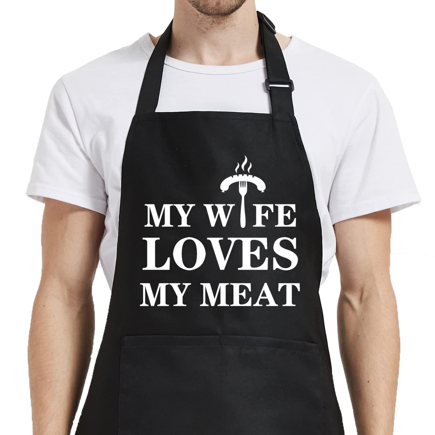 Gvlrbut Funny Grilling Aprons For Men, Gag Gifts For Men, Cooking Bbq Grill Chef Apron For Dad Naughty Gifts For Him Husband Fro