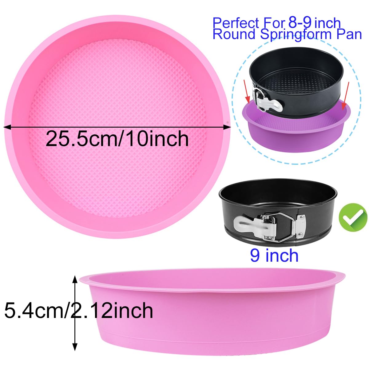 Pkeafc 3 Pack Cheesecake Pan Protector Water Bath Protector For 9Inch And 9.5Inch Round Springform Pan Preventing Water From Ent