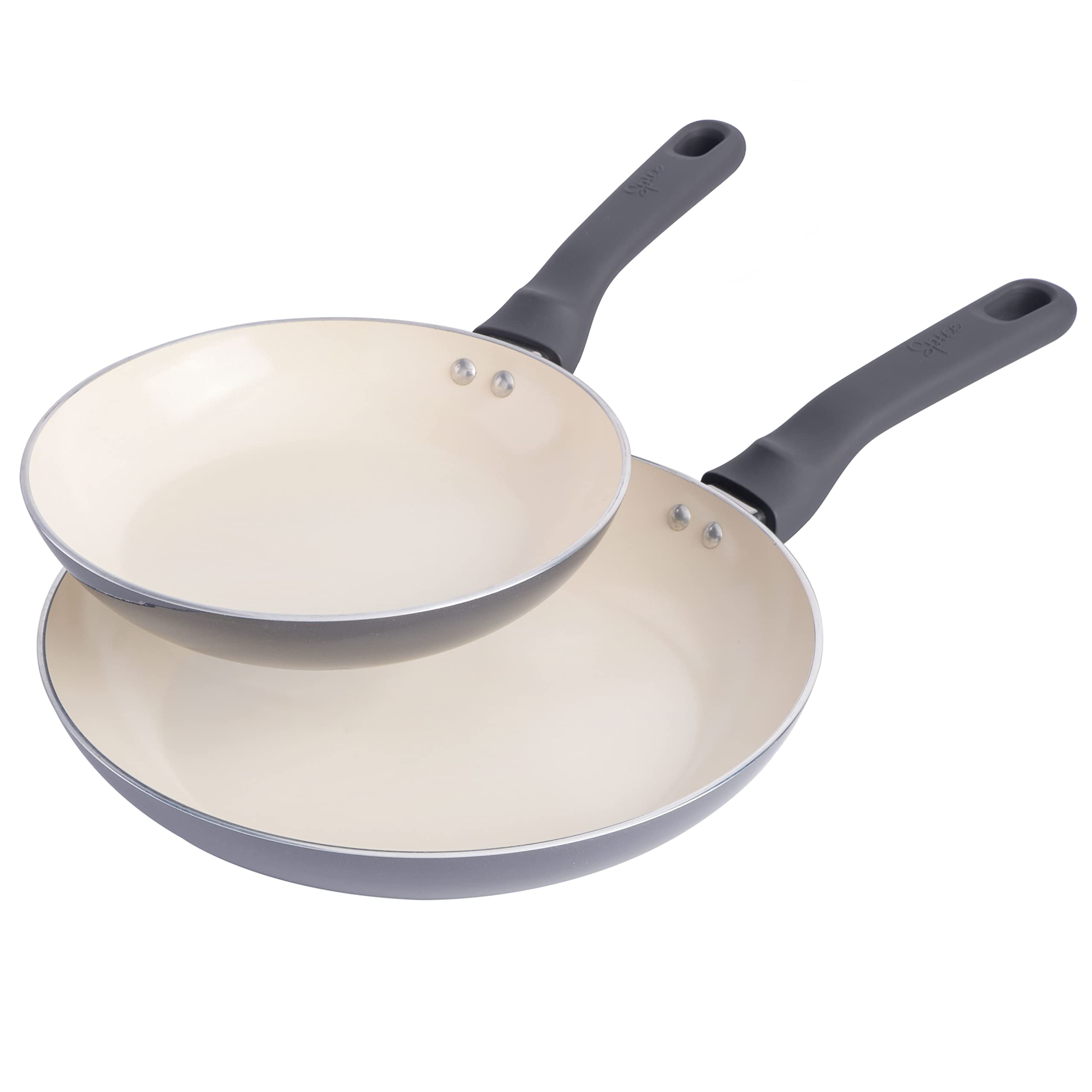 Spice By Tia Mowry Savory Saffron 2-Piece Fry Pan Set - Grey