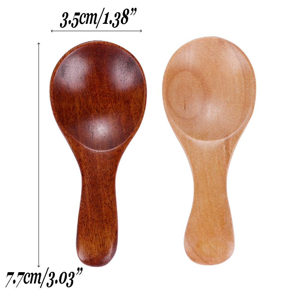 Small Wooden Salt Spoon - 20 Pack Mini Wood Spoon With Short Handle, Perfect For Small Jars Of Jam, Spices, Condiments, Seasonin