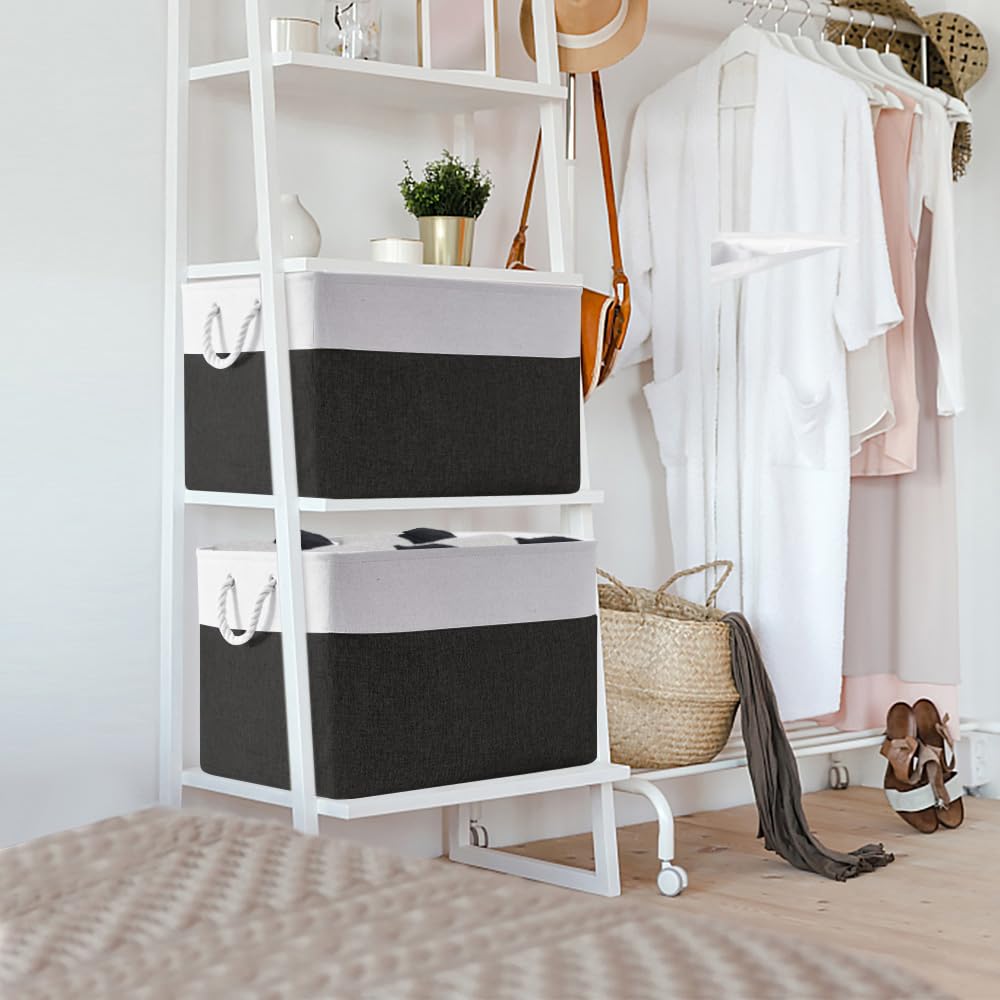 Thewarmhome Organization And Storage For Shelves - Extra Jumbo 3 Pack 20.5X15.7X13.8 Inch Fabric Storage Basket For Organizing,