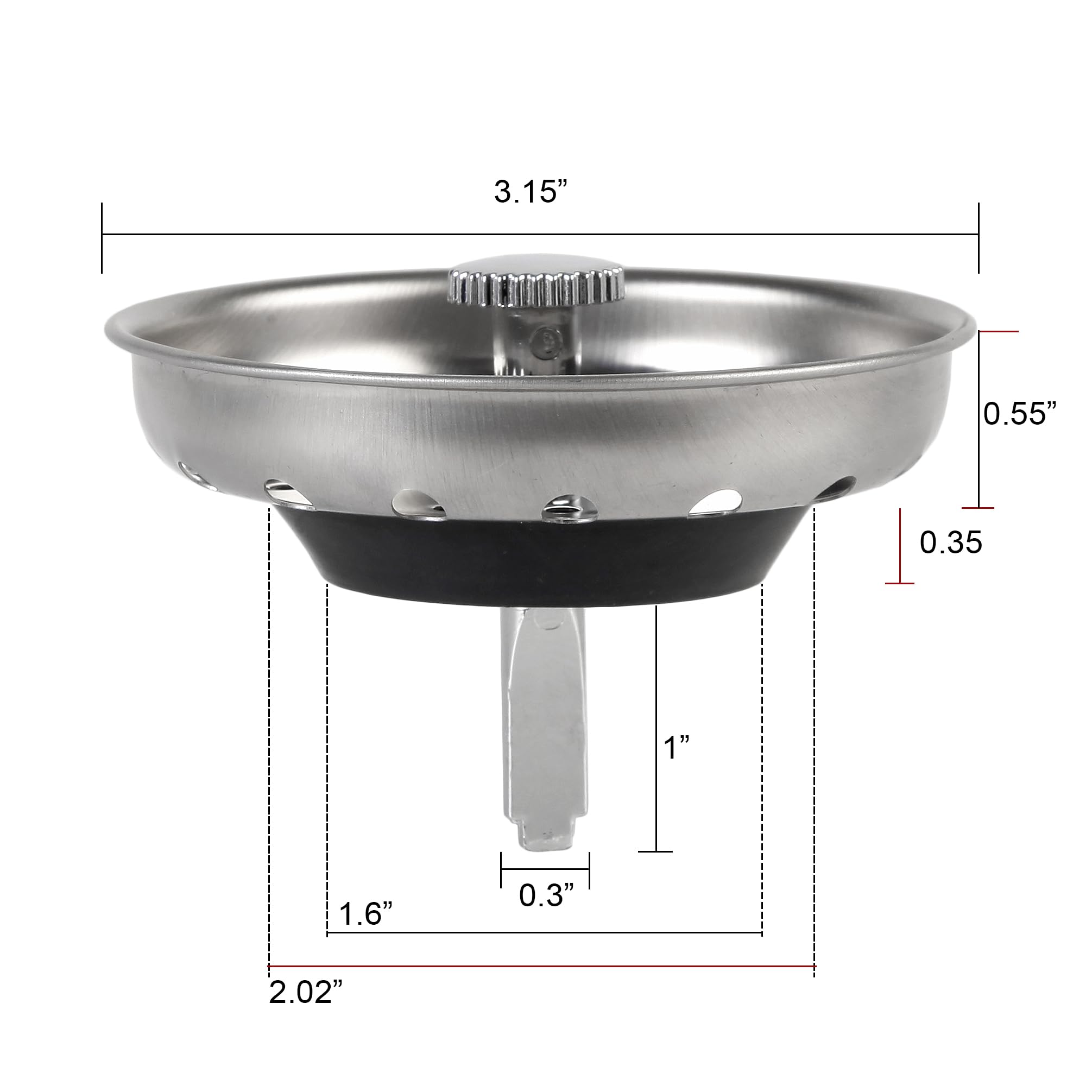 FURNIFE 2 Pcs Sink Drain Strainer Sink Stopper Combo Basket Replacement for Kitchen 3-1/2 inch Drain  Sink Drain Strainer Kitchen Sink Stopper Kitchen Sink Strainer