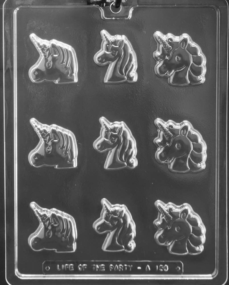 Grandmama'S Goodies A156 Assorted Small Unicorn Heads Chocolate Candy Soap Mold With Exclusive Molding Instructions