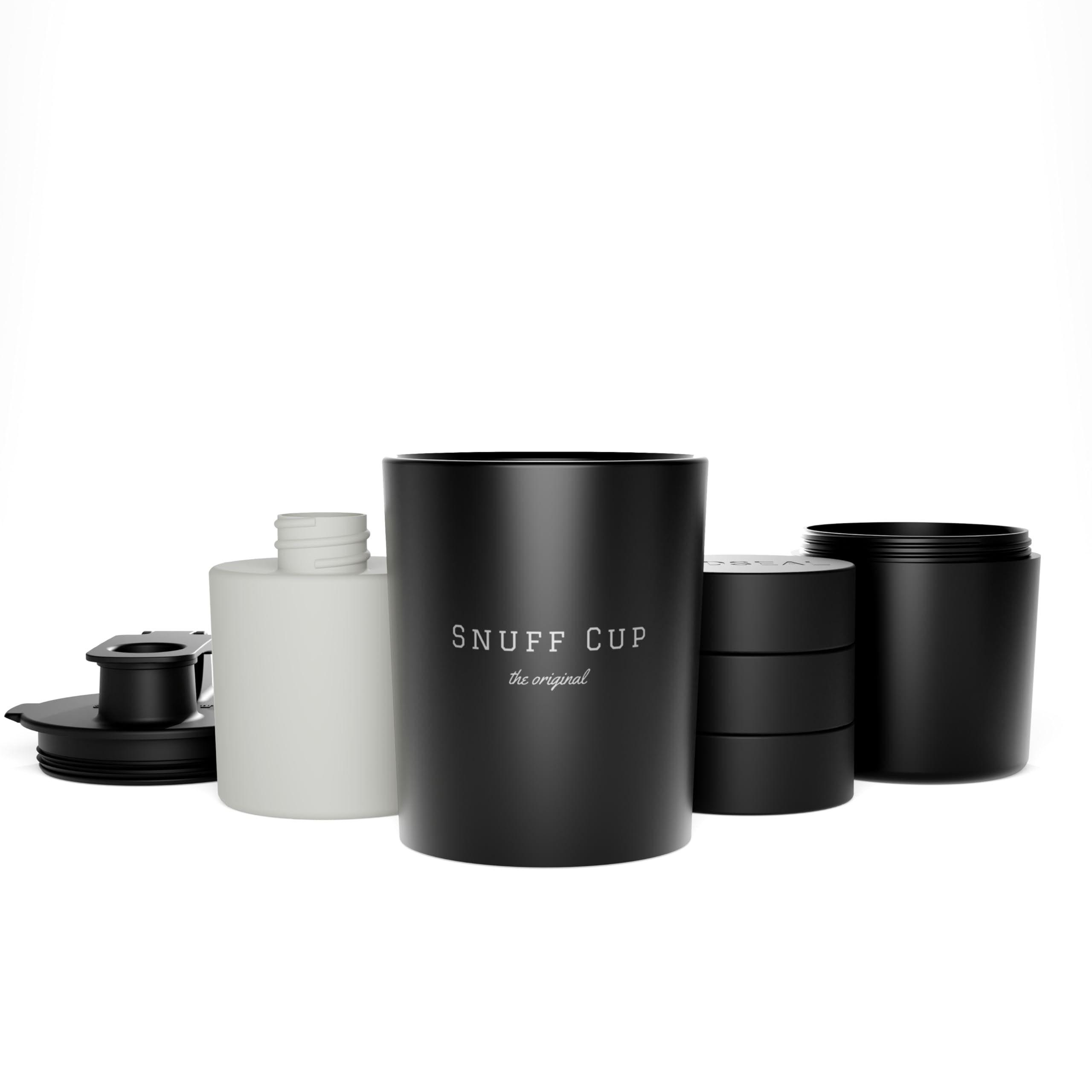 Snuff Cup Pro Spittoon With Discreet Storage Fits Up To Three Oversized Cans, Built-In Can Opener, Spit Cup Fits All Cup Holders