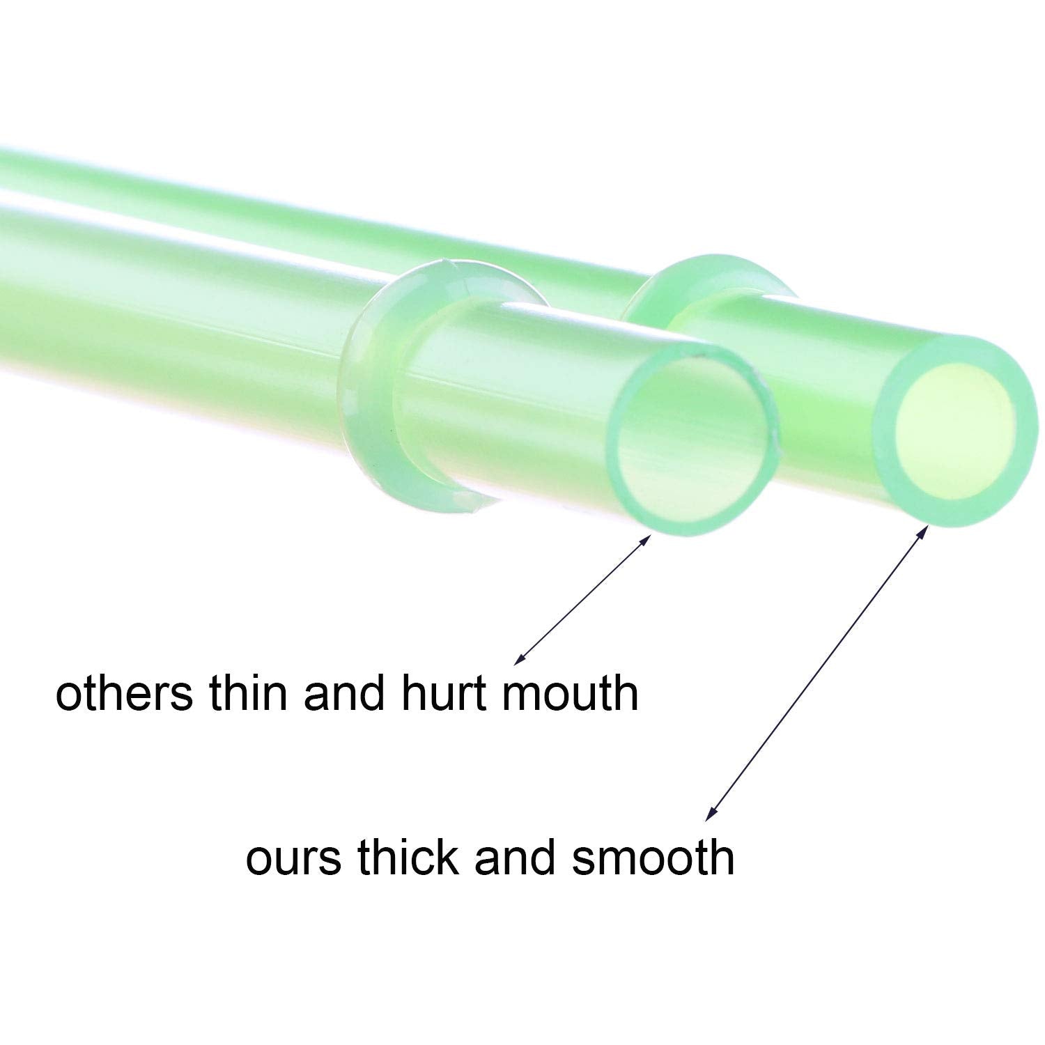 Dakoufish 12 Piece 11 Inch Reusable Plastic Thick Drinking Straws Bpa Free Mason Jar Straws Plain Color (11Inch,12Color)