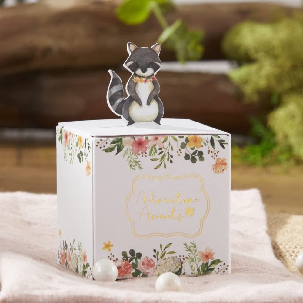Kate Aspen 48 Pcs Woodland Baby Favor Box, Animal Design Party Candy Boxes Creative Gift Boxes For Birthday, Baby Shower, Annive