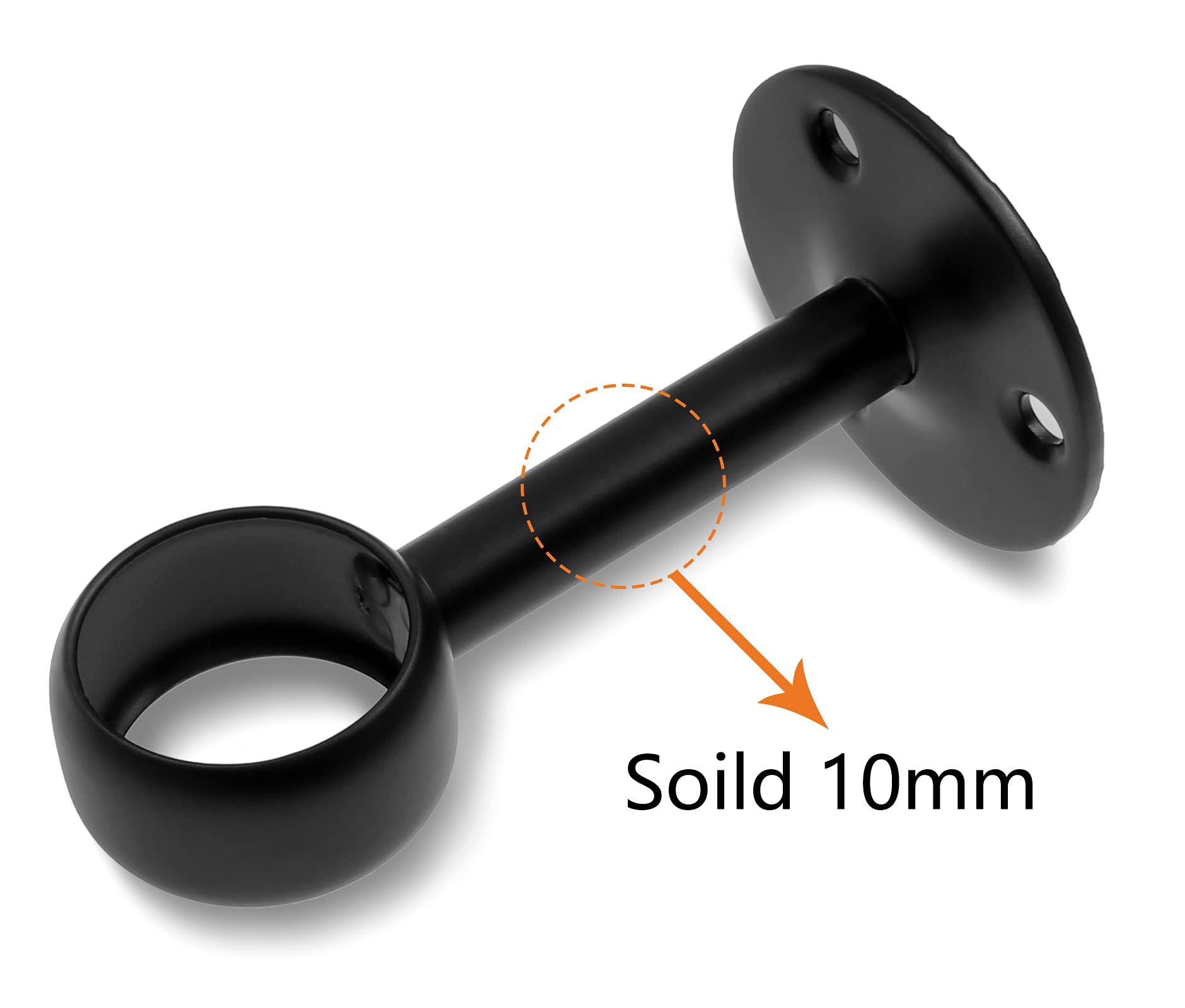 Jiozermi 2 Pcs 1 Inch Ceiling Mount Curtain Rod Bracket, Flange Closet Rod Holder, Heavy Duty Stainless Steel Shower Curtain Rod