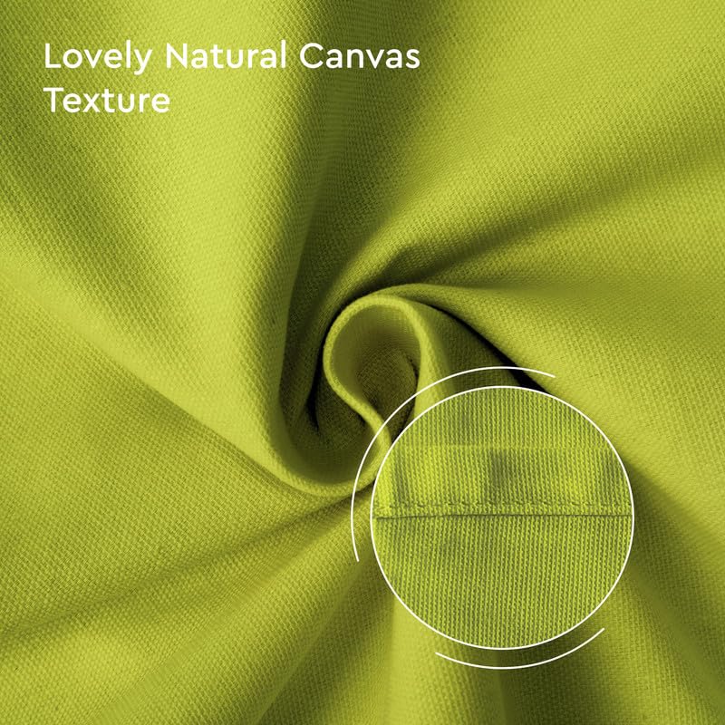 Encasa Xo Table Runner 13X72 In Long | Cotton Canvas Fabric | Lime Green Solid Color | Machine Washable & Durable