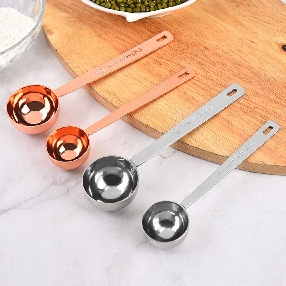 Rose Gold Coffee Scoops,Coffee Scoop For Ground Coffee, 1 Pc 15 Ml (1 Tpsp) 304 Stainless Steel Coffee Spoons 1 Tablespoon Long