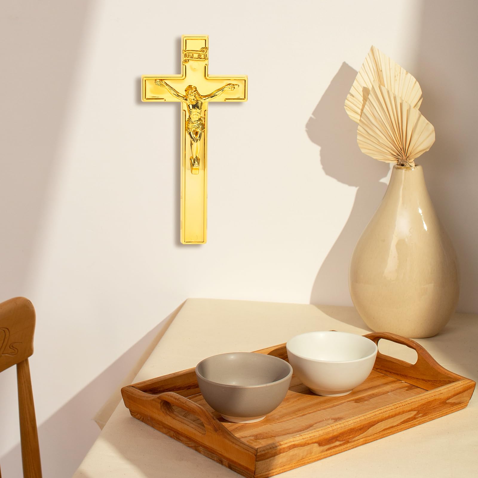 NCPLYGOU 12pcs Crucifix Cross Catholic,Crucifix Standing Cross,Tabletop Cross,Plastic Desktop Wall Mounted Jesus Christ Catholic