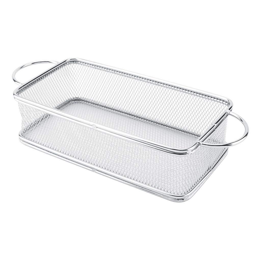 Stainless Steel Fry Basket Multi-Function Mesh Frying Basket With Handles Kitchen Colander Strainer(27 * 12 * 6)