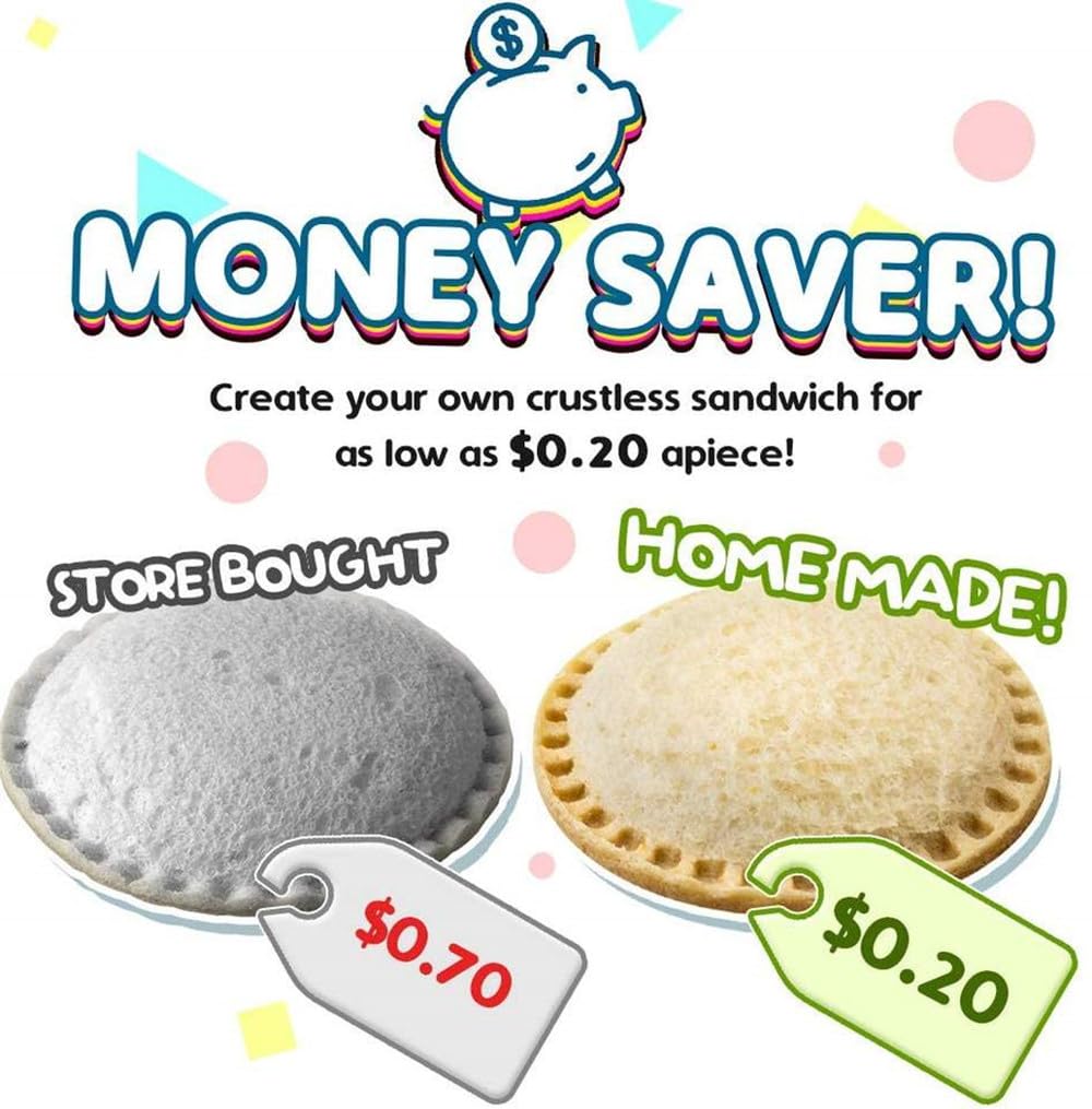 Chichaus Uncrustable Sandwich Maker,Sandwiches Pocket Circle Shape 3.7Inch Sandwich Cutter And Sealer,Sandwich Cookie Cutters Fo