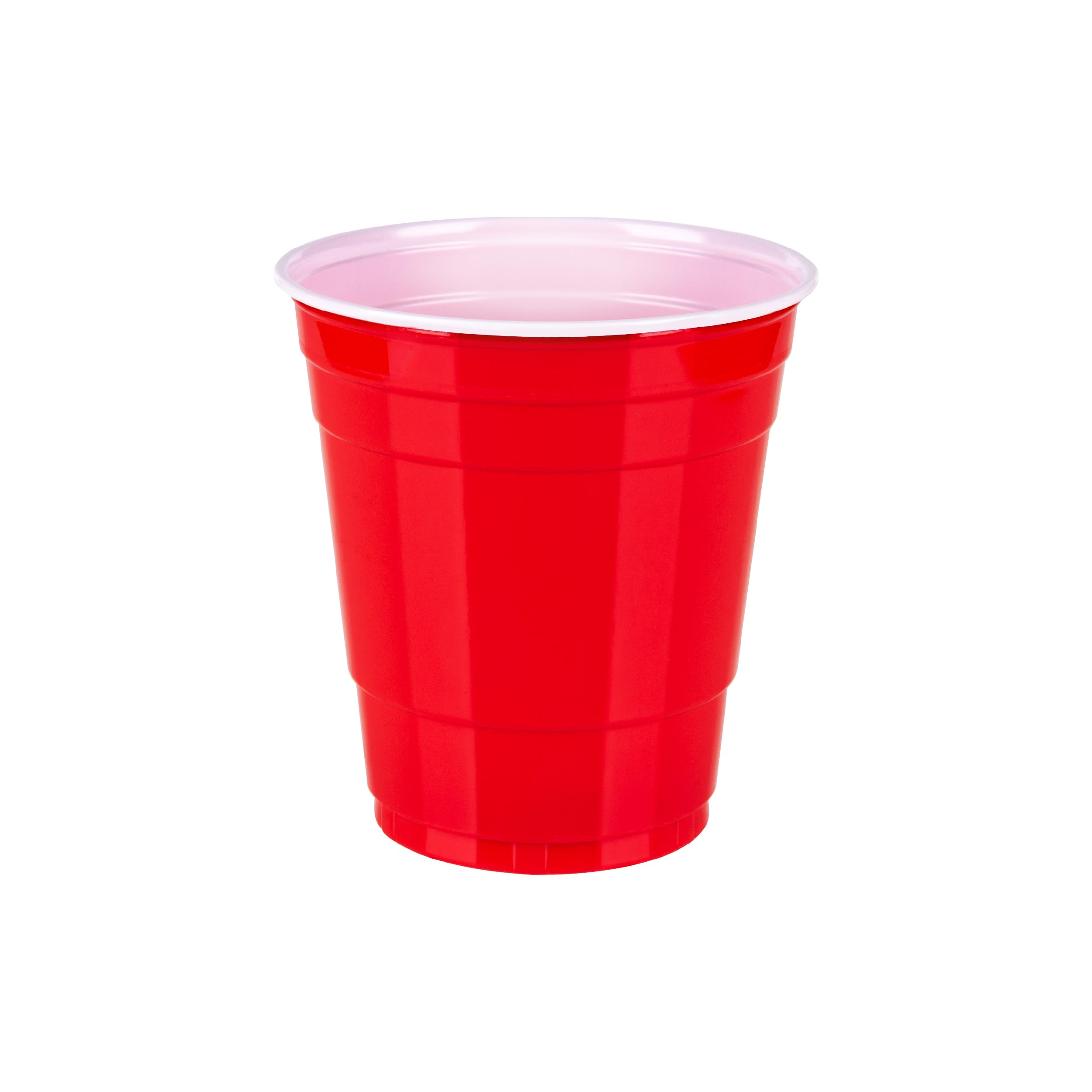 Amazon Basics Disposable Plastic Party Cups, Red, 9Oz, 50 Count