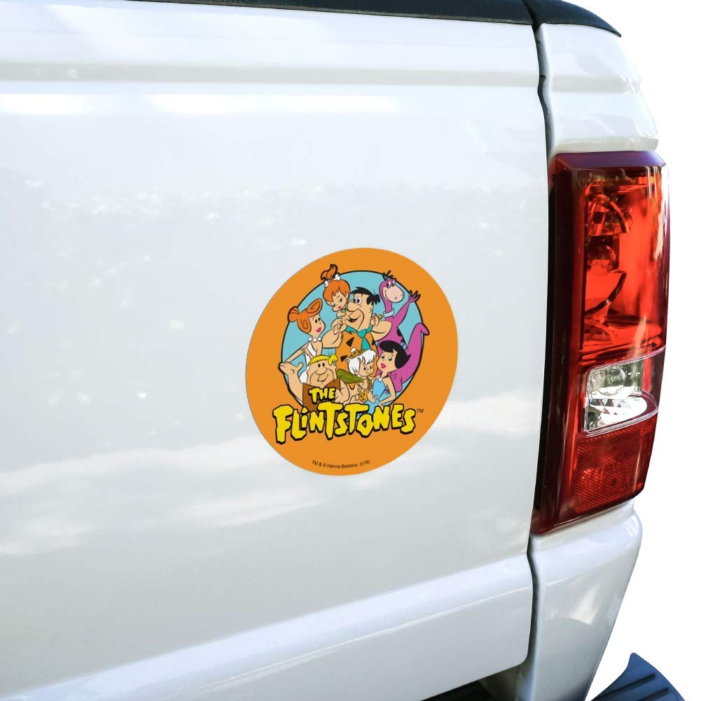 The Flintstones Group Automotive Car Refrigerator Locker Vinyl Circle Magnet