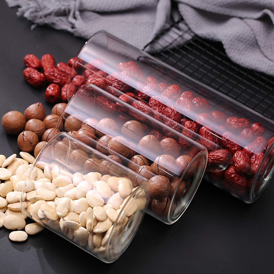 Avora Classic Cute Kitchen Storage Container Set Glass With Airtight Stainless Steel Lid, Rust Proof Jar For Candy Cereal Dog Tr