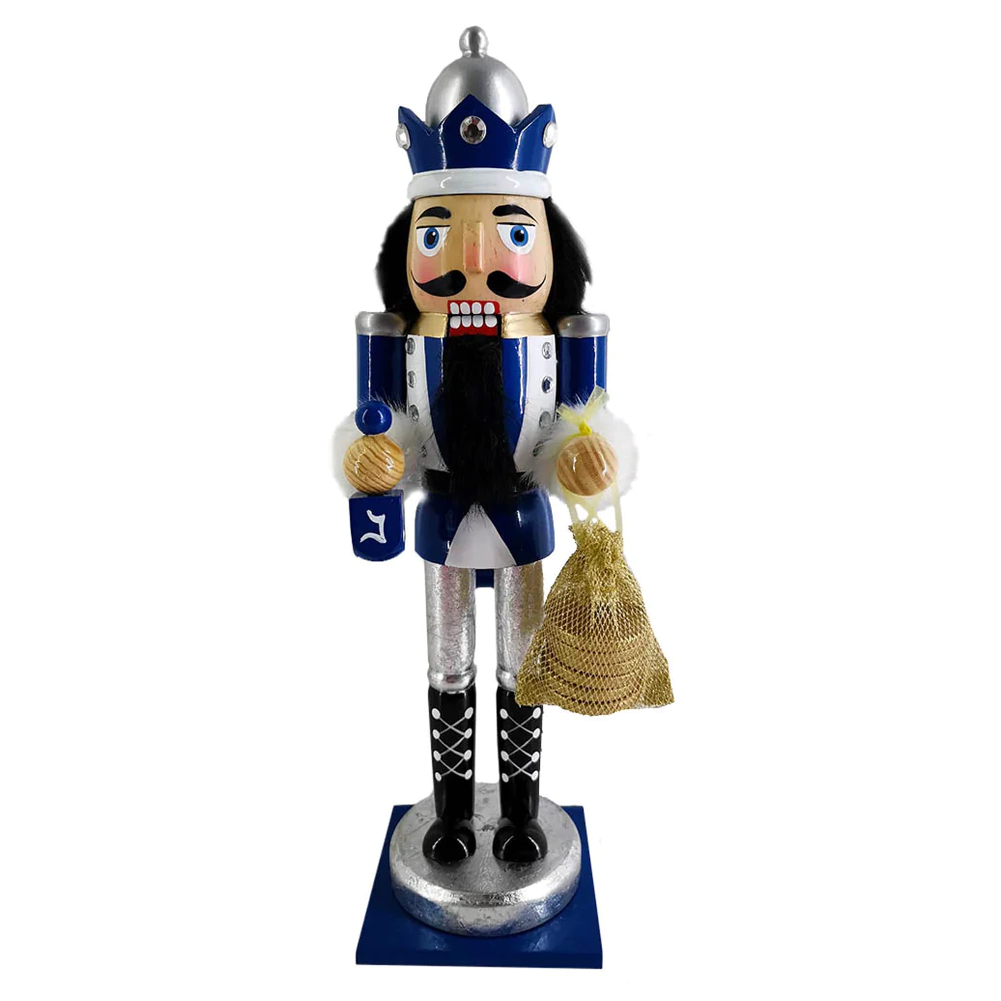 Nutcracker Ballet Gifts Hanukkah Nutcracker King, Jewish Holiday Decorations Holiday Decor, Decorative Wooden Statue, 12-inch