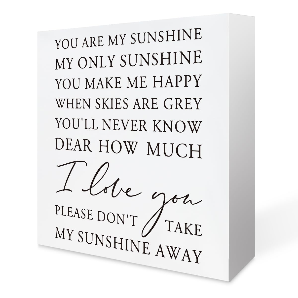 You are My Sunshine Sign Wood Sign, Inspirational Positive Quotes Wooden Block Decorations Sign Desk Decor for Home Office Class