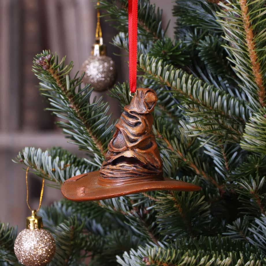 Nemesis Now Officially Licensed Harry Potter Sorting Hat Hanging Ornament, Brown, 9cm