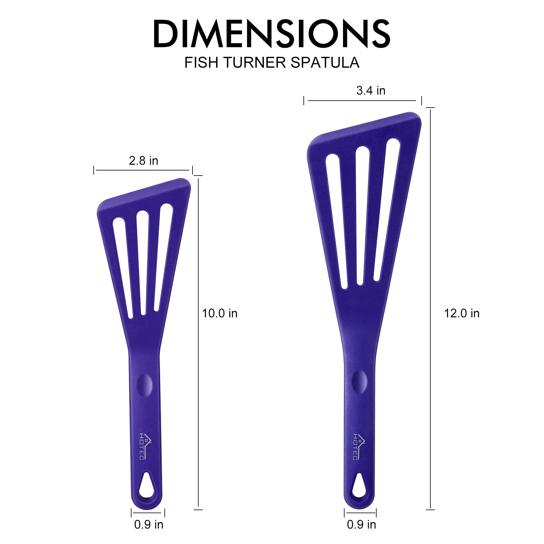 Hotec Heat Resistant Silicone Slotted Fish Turner Spatula Set, Kitchen Cooking Spatulas, For Non Stick Cookware Dishwasher Safe