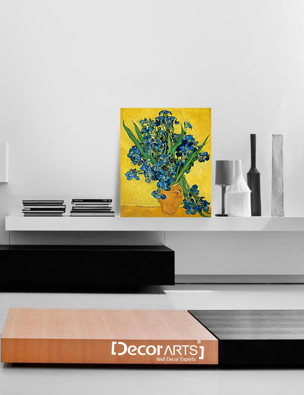 Decorarts - Irises Vase Flower By Vincent Van Gogh. Oil Painting Reproduction. Giclee Print On Canvas. Ready To Hang Wall Art Fo