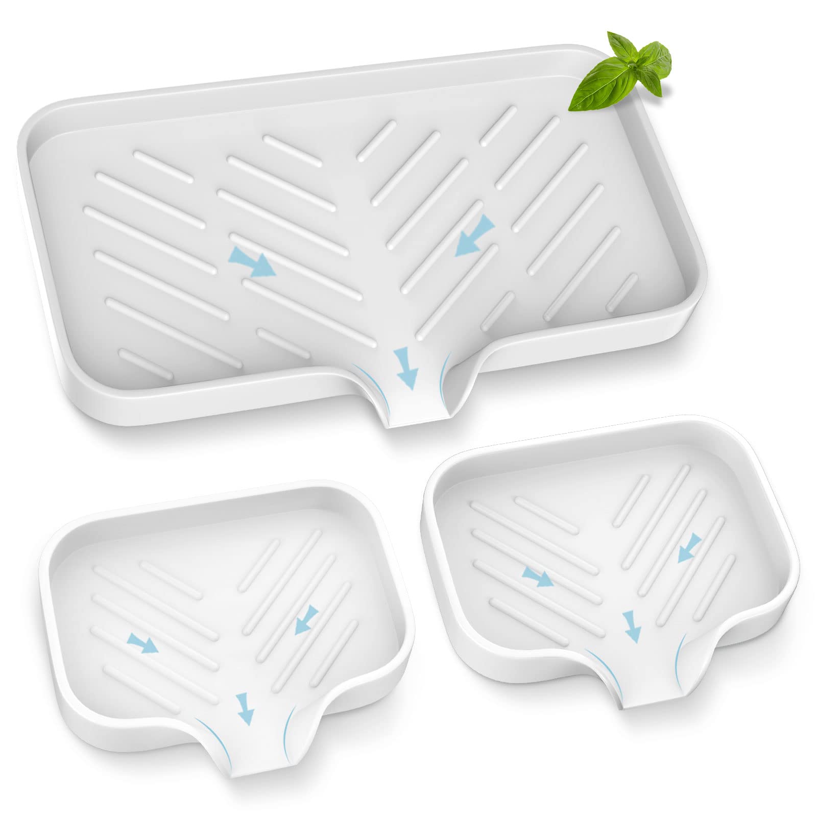 Kitchen Soap Tray,Kitchen Sink Tray Sponge Tray Kitchen Sponge Holder Self Draining Premium Silicone Soap Holder For Bathroom Ki