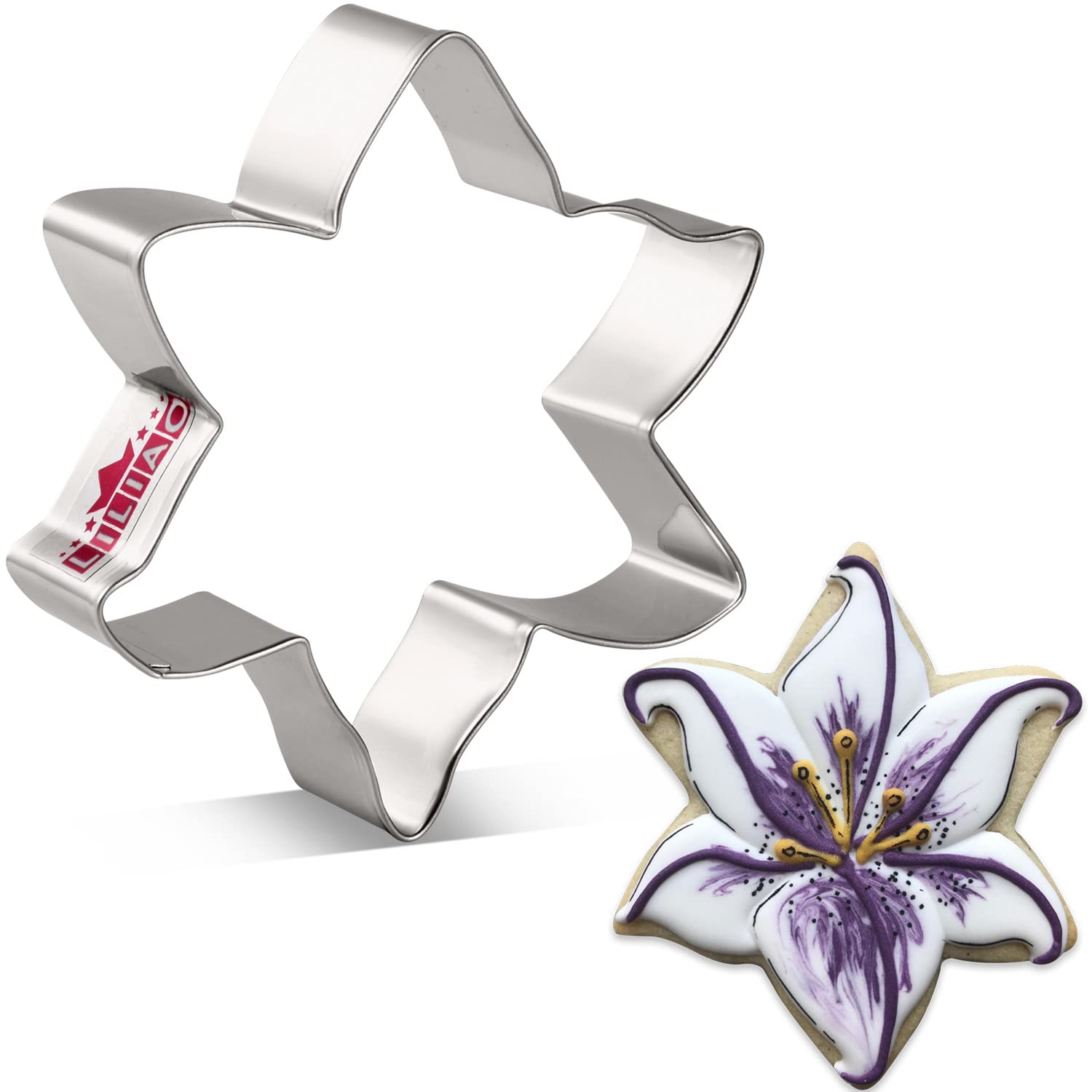 Liliao Lily Flower Cookie Cutter - 3.3 X 3.7 Inches - Stainless Steel
