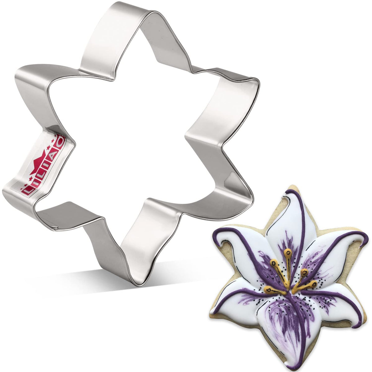 Liliao Lily Flower Cookie Cutter - 3.3 X 3.7 Inches - Stainless Steel