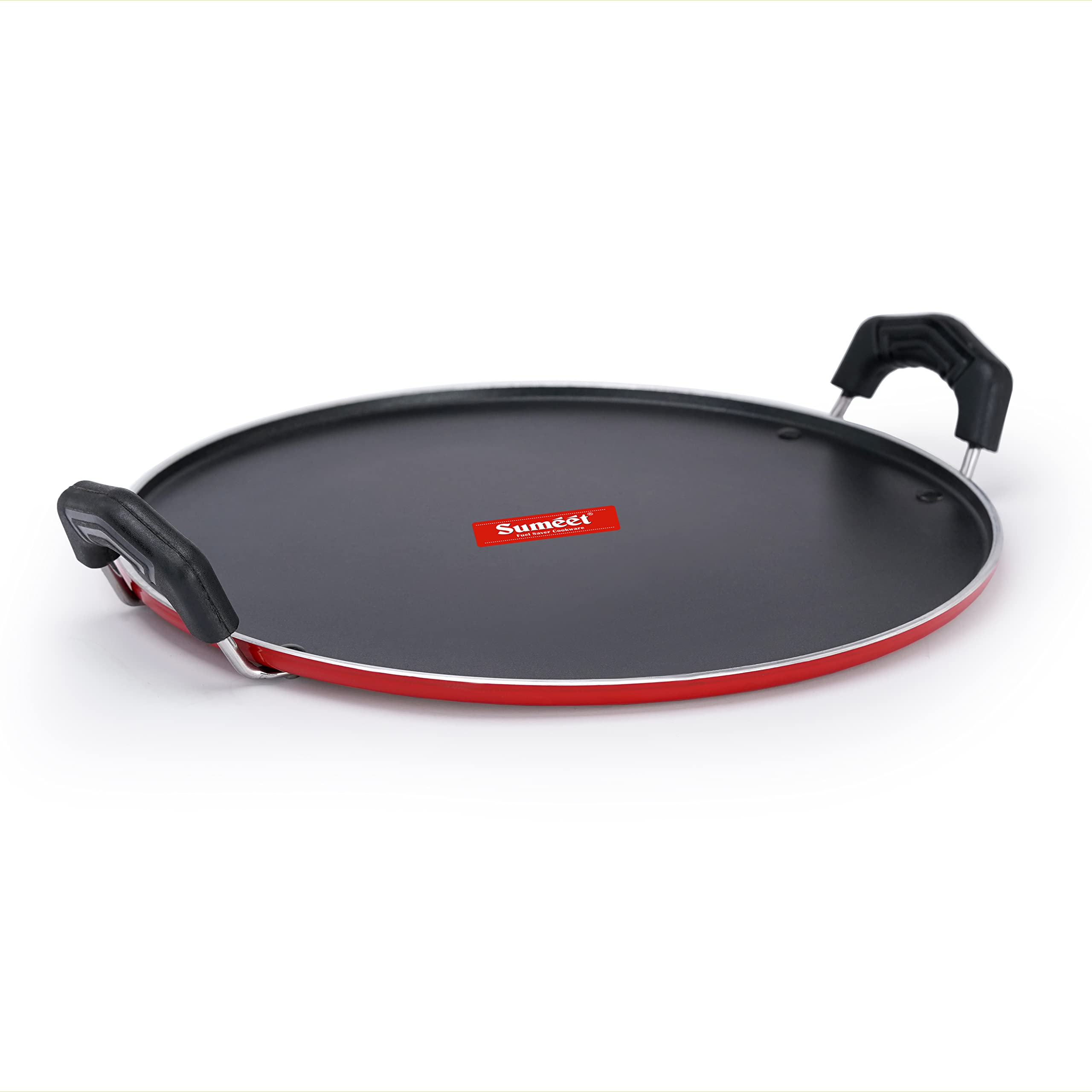 Sumeet 4Mm Thick Induction Base Nonstick Round Pathri Multi Tawa No. 13, 30Cm - Red