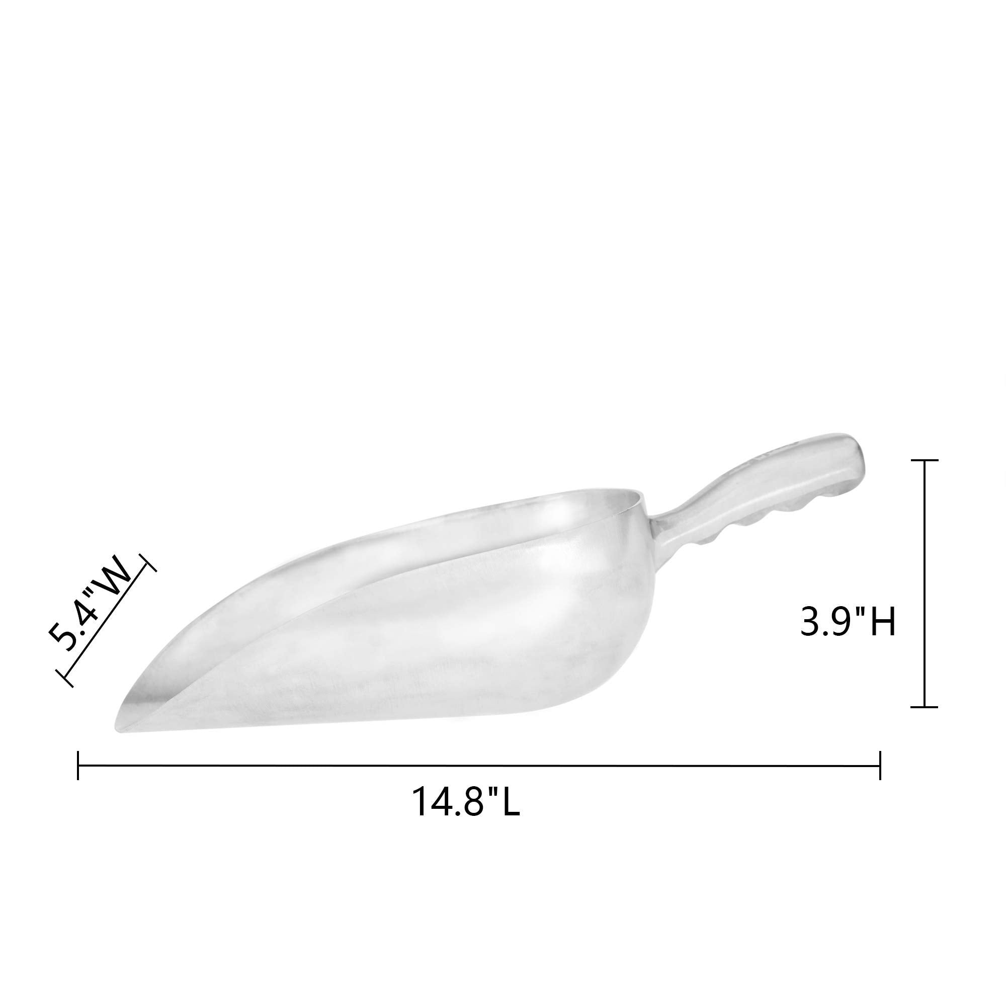 Creole Feast Twf1558 Utility One-Piece Cast Aluminum Scoop Food Crawfish Charcoal Bar Ice 58-Ounce Cooking Utensil Silver