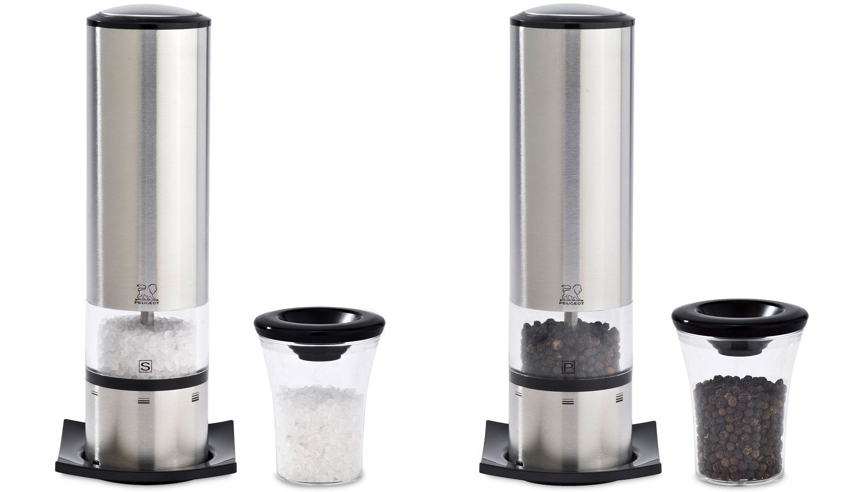 Peugeot Electric Salt & Pepper Mill Set - Stainless (Elis U'Select Stainless Steel)