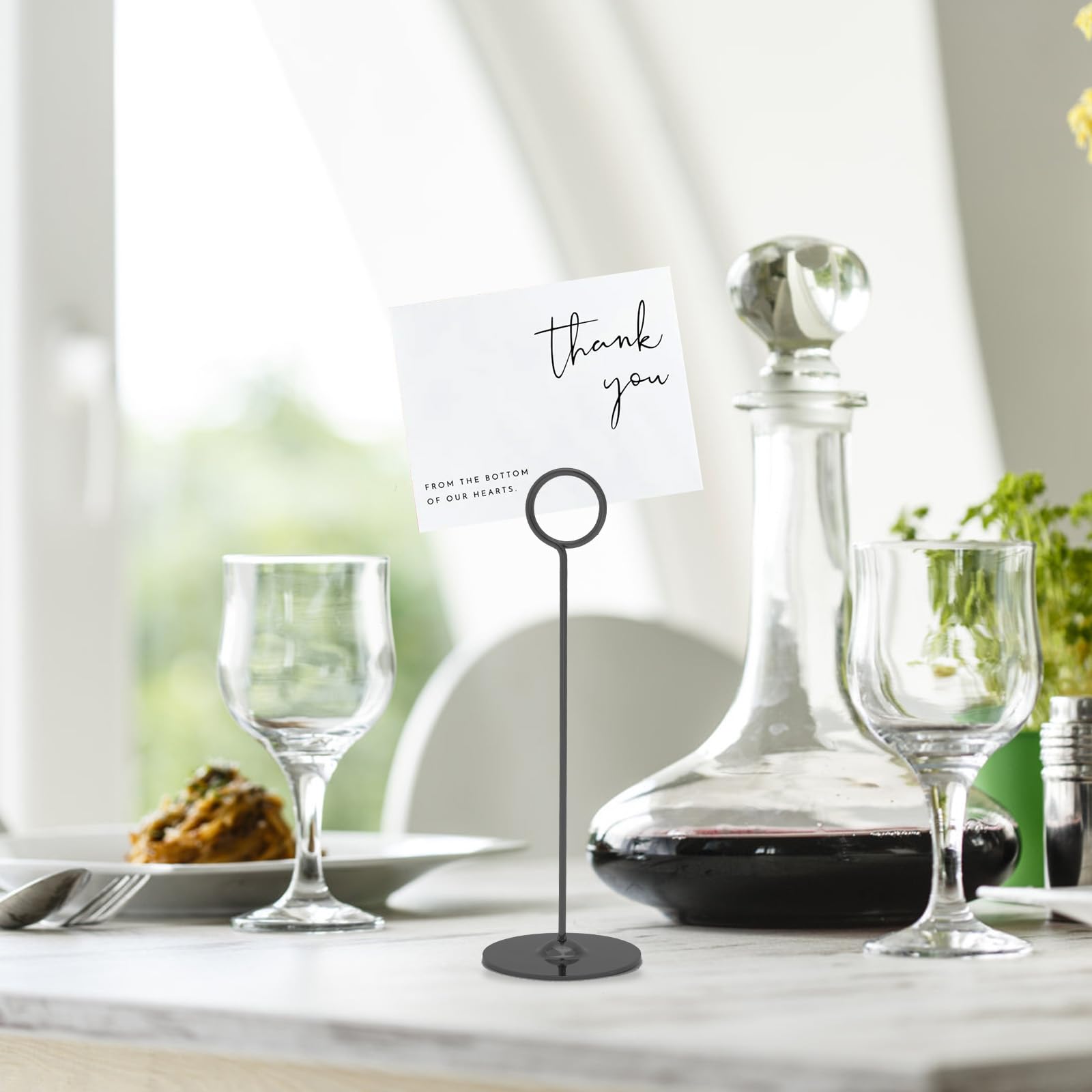 Urban Deco 16 Pieces Table Card Holder 8 Inches Table Number Holders Place Steel Card Holders For Photos, Food Signs, Memo Notes