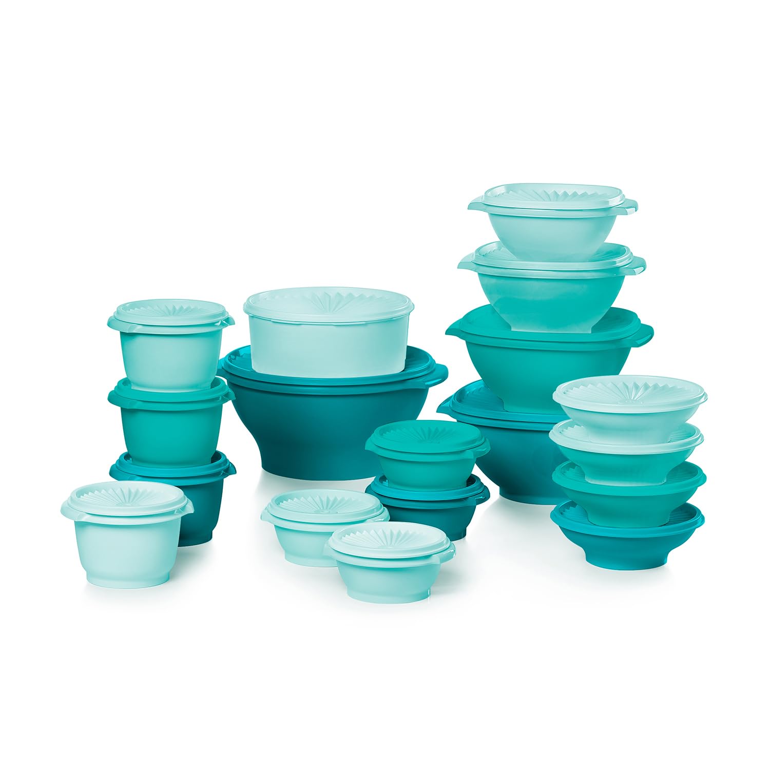Tupperware Heritage Collection, New 36 Piece Food Storage Container Set in Vintage Green, Dishwasher Safe and BPA Free (18 conta