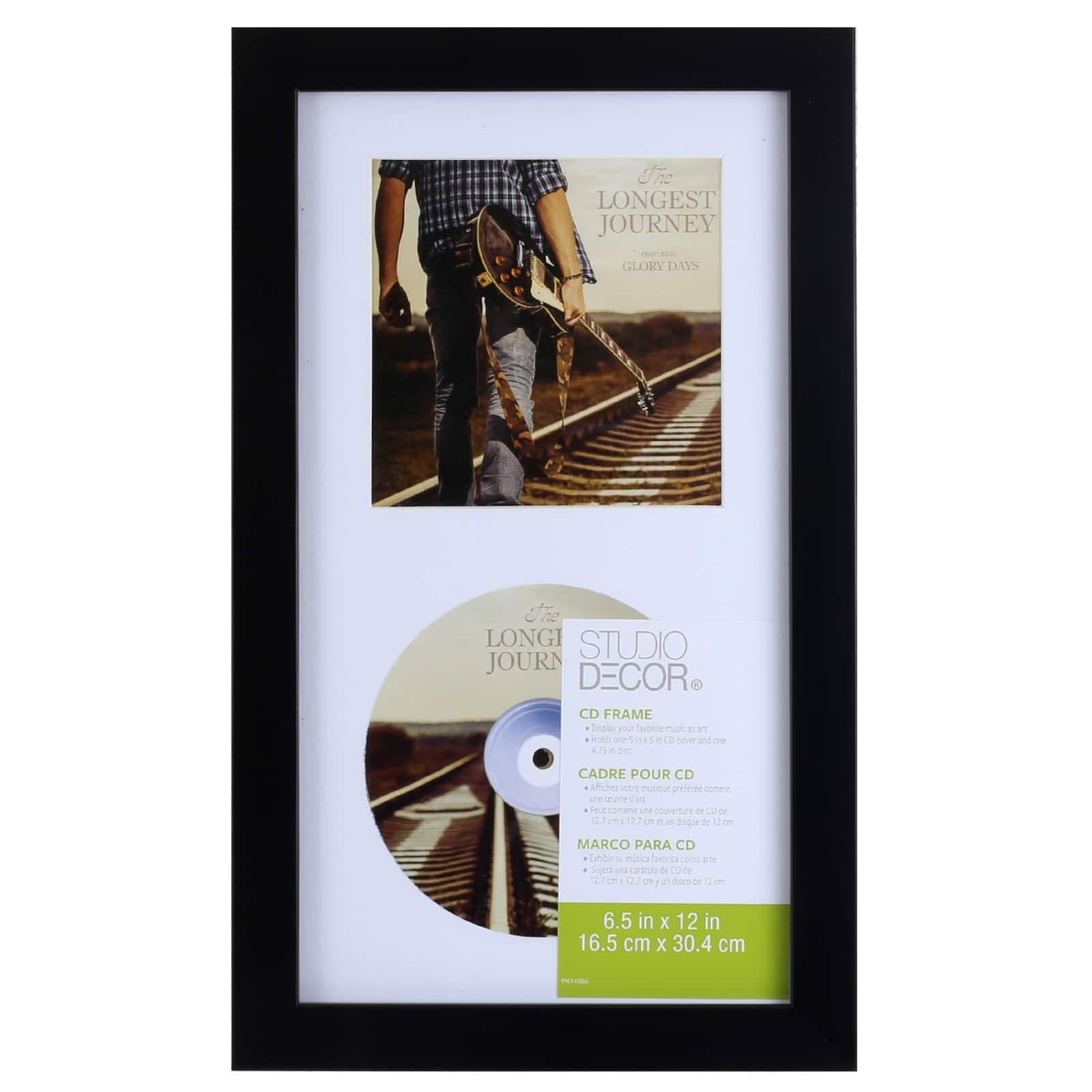 Studio Decor Standard CD Frame Display Case Black Frame 6.5 x 12 Real Glass