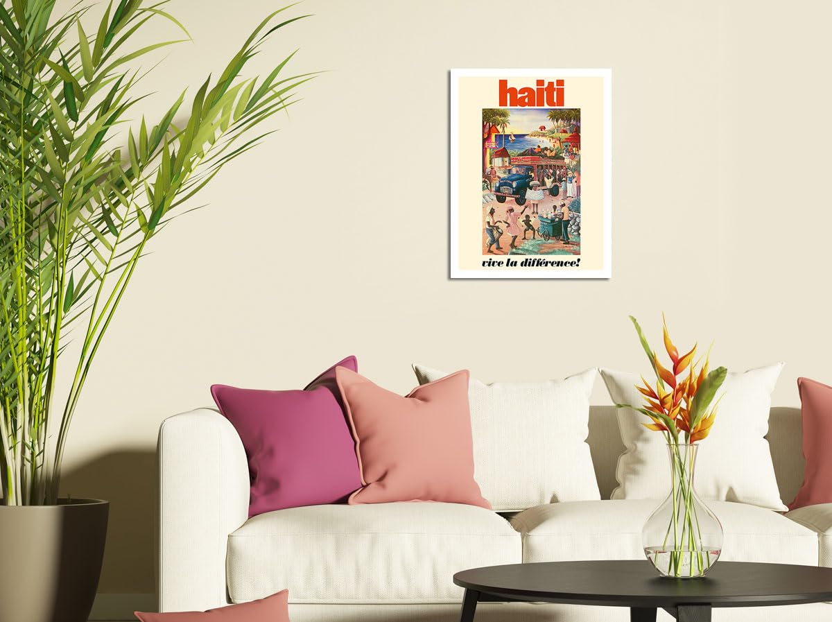 Haiti - Live The Difference! (Vive La Diff  Rence!) - Vintage Travel Poster By Andre Normil C.1970 - Master Art Print (Unframed)
