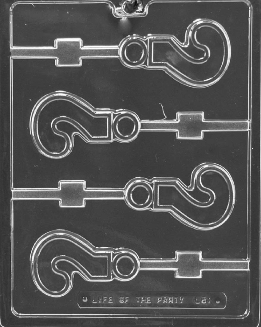 Grandmama'S Goodies L051 Question Mark Lollipop Unkown Polite Birthday Chocolate Candy Soap Mold With Exclusive Molding Instruct