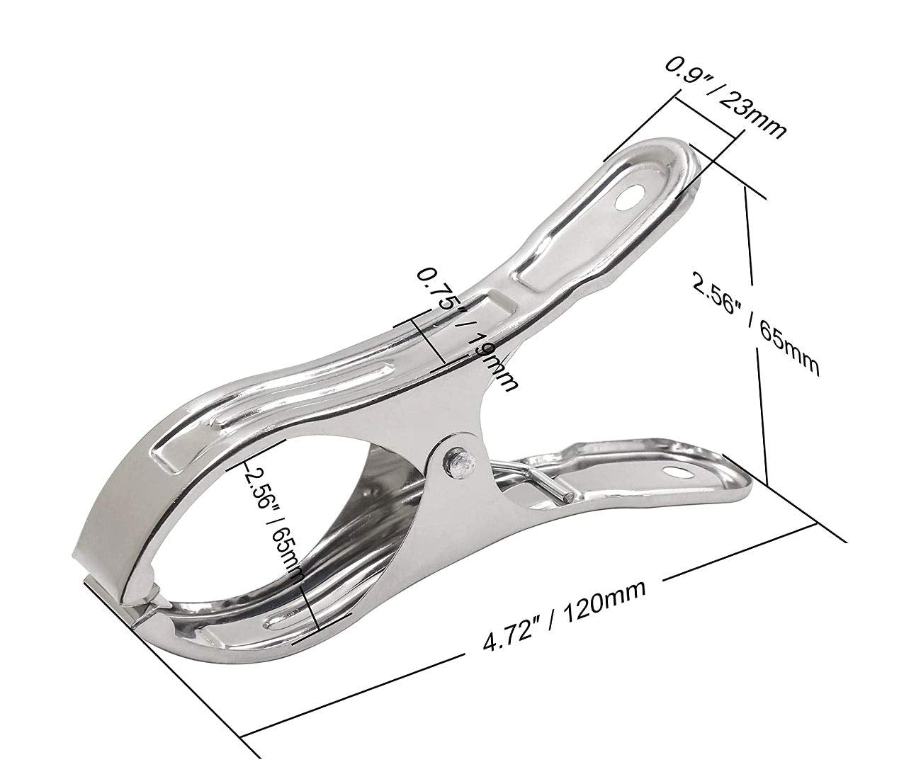 Fommen Outdoor Heavy Duty Clothespins 10 Pack Large Stainless Steel Quilt Clips,Beach Towel Clips,Curtain Clamps,Rubber Tipped M