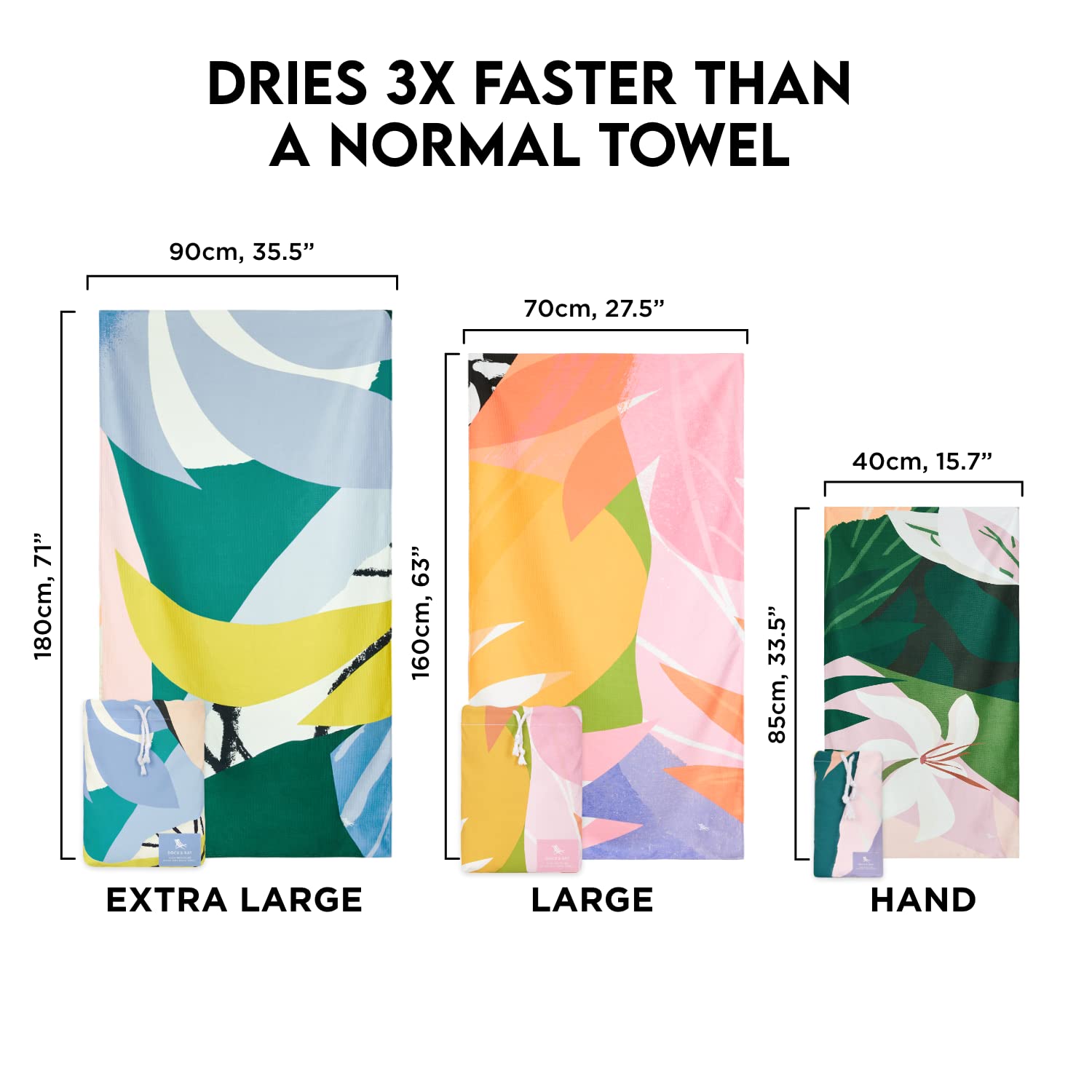 Dock & Bay Bath Towel - For Home - Quick Dry, Super Absorbent - Includes Bag - Retreat - Congo Canopy, Small (85X40Cm, 33X16)