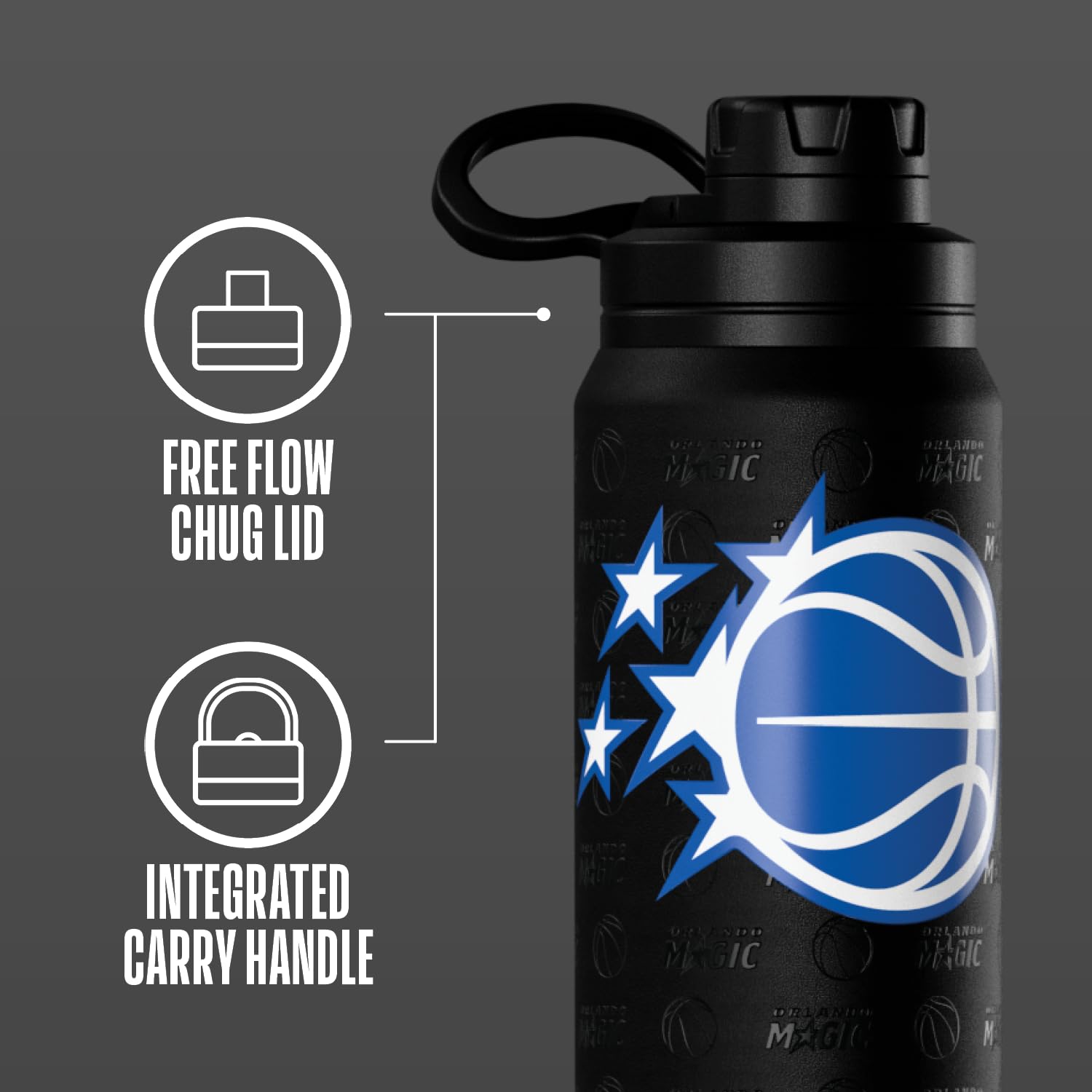 Hydrapeak x NBA Officially Licensed Orlando Magic 26 oz Active Water Bottle with Chug Lid and Handle Reusable Stainless Steel Do
