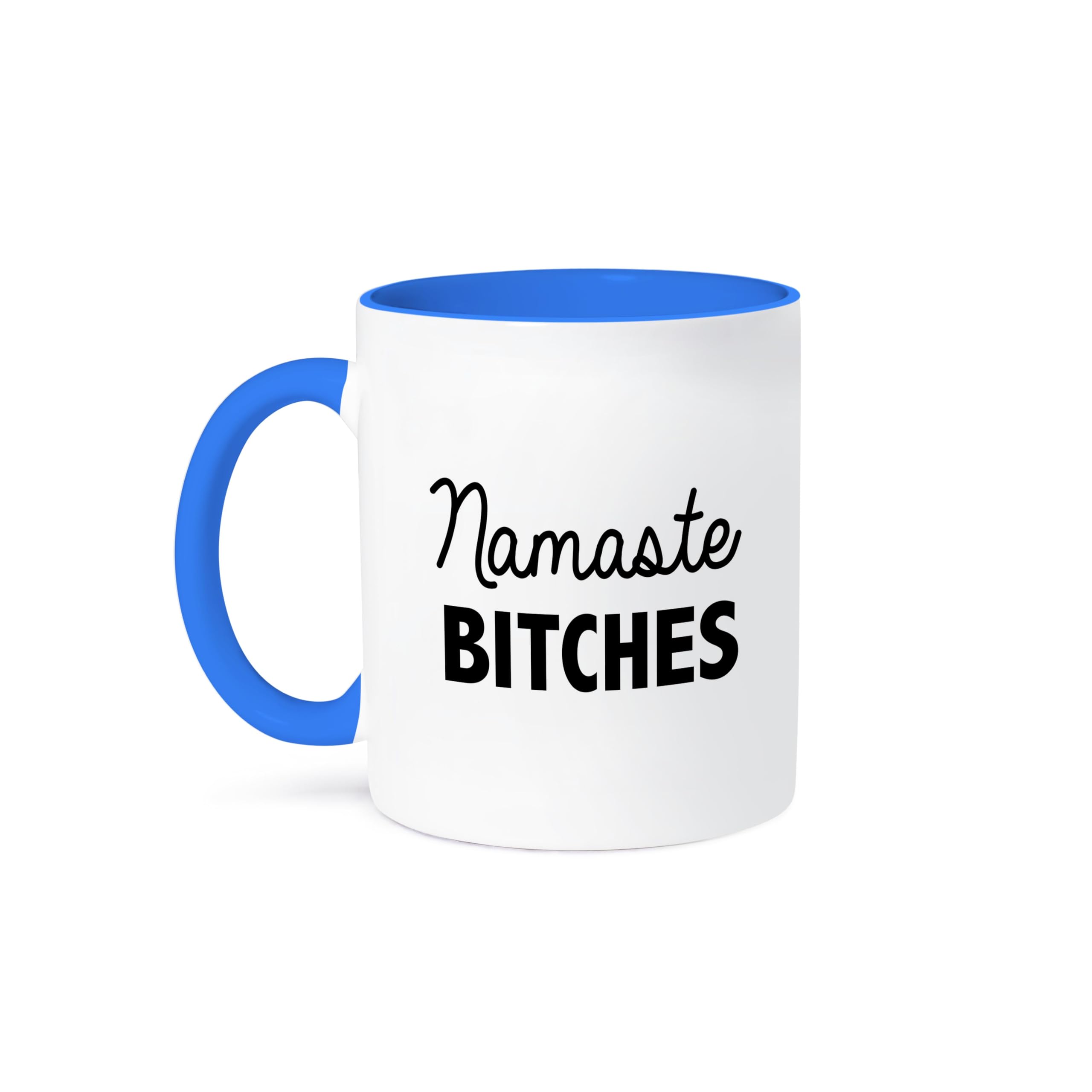 3dRose Namaste Bitches Mug, 11 oz, Blue