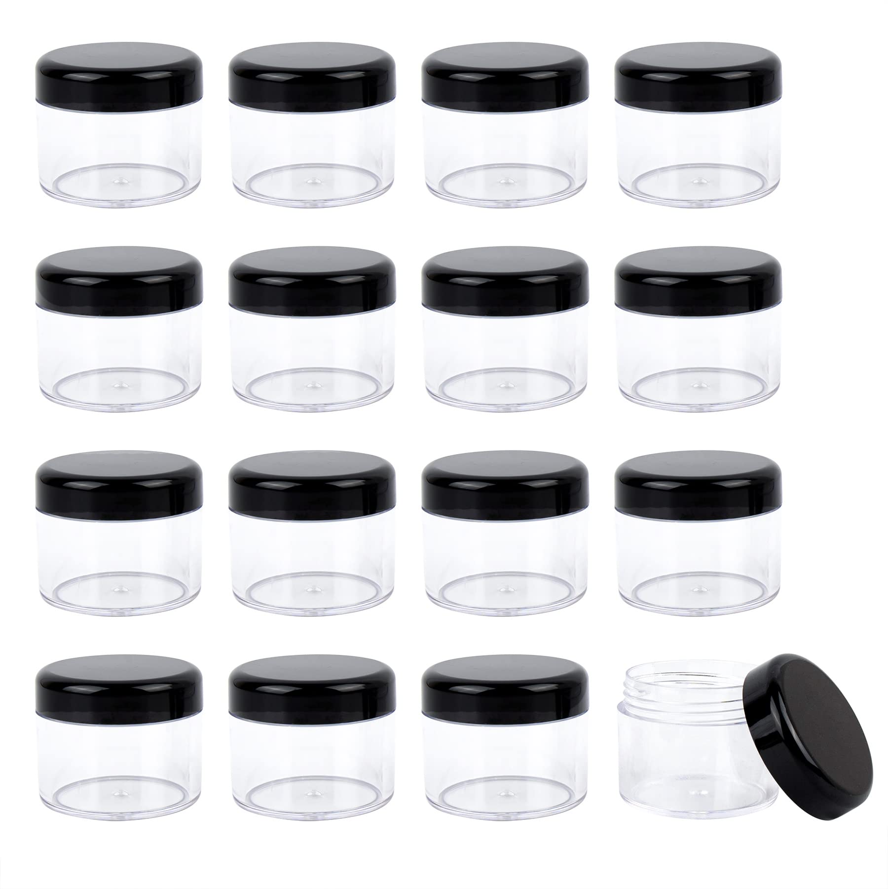 Auear, 20 Pack Round Pot Jars Plastic Cosmetic Containers With Lid For Liquid Creams Sample, Lotion, Ointments, Samples, Small T