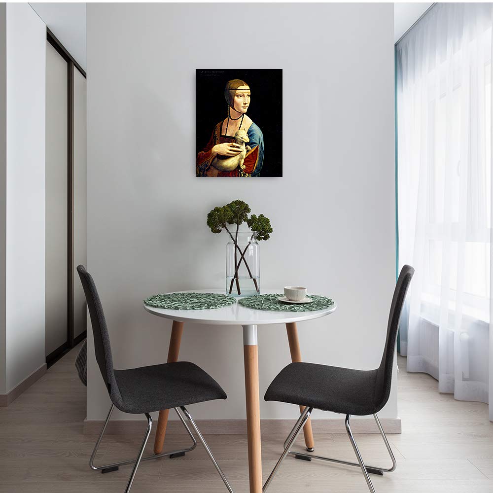 A&T Artwork Lady With An Ermine By Leonardo Da Vinci The World Classic Art Reproductions, Giclee Canvas Prints Wall Art For Home