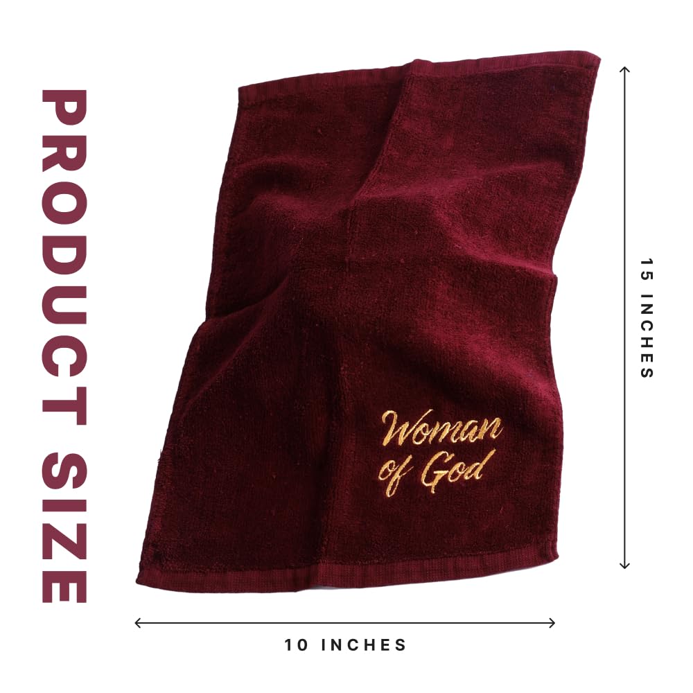 Swanson Christian Products Woman Of God Hand Towel (Cotton, Burgundy)
